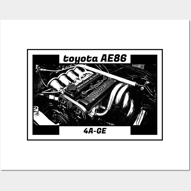 TOYOTA COROLLA AE86 TRUENO ENGINE Wall Art by Cero